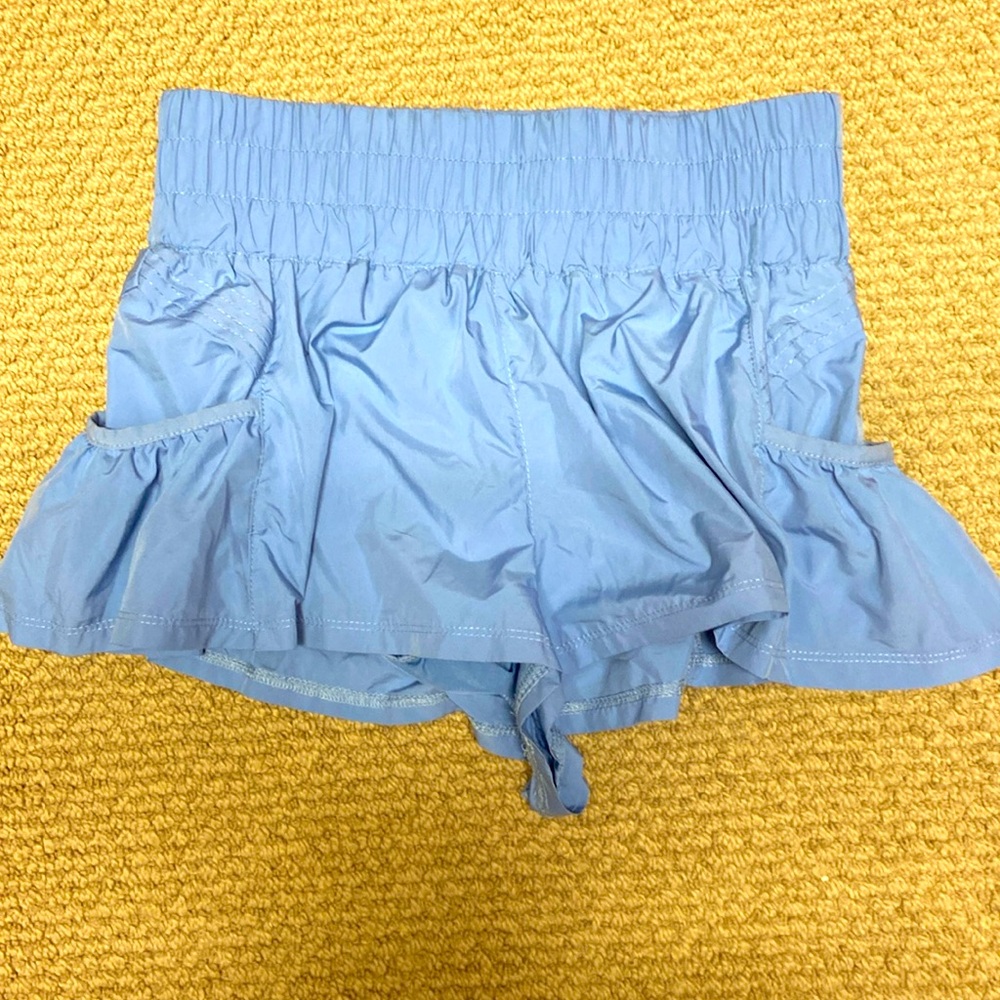 Free People FP Movement get your flirt on shorts w/ liner blue cloudy waters xs
